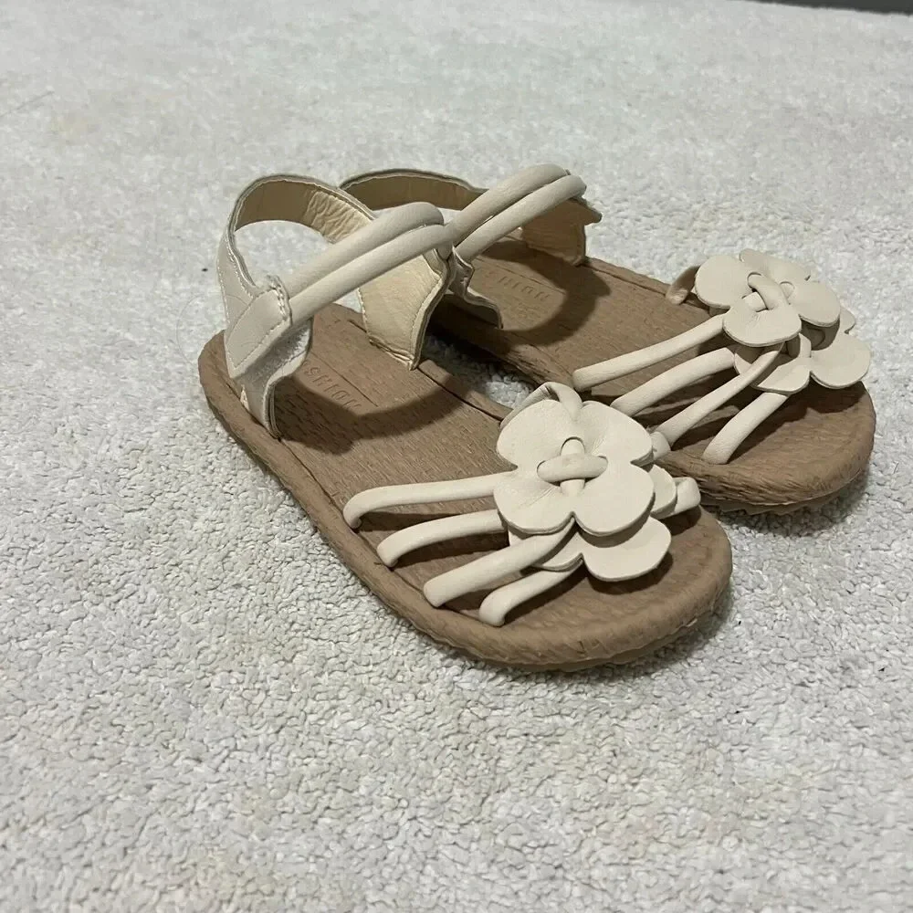 Gymboree & Fashion Kids Girls Pink Gladiator Sandals 10 & White Toddler Lot Of 2